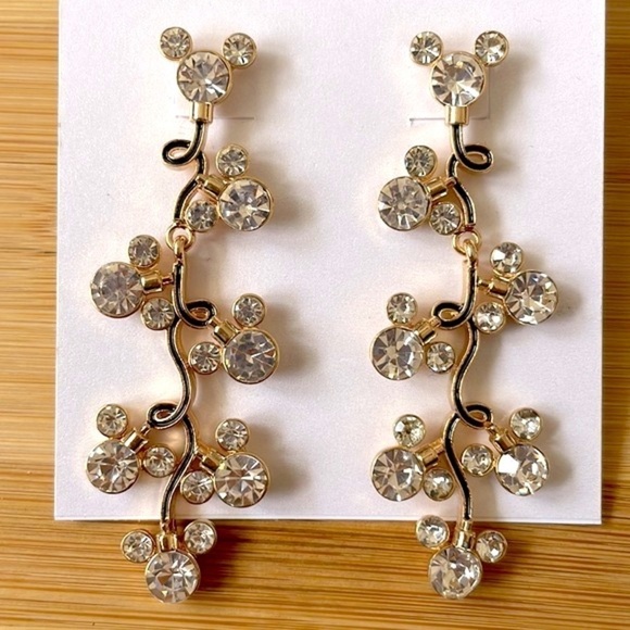 Brand New Disney X BaubleBar Mickey Mouse Christmas  Lights Rhinestone Earrings - Picture 4 of 7